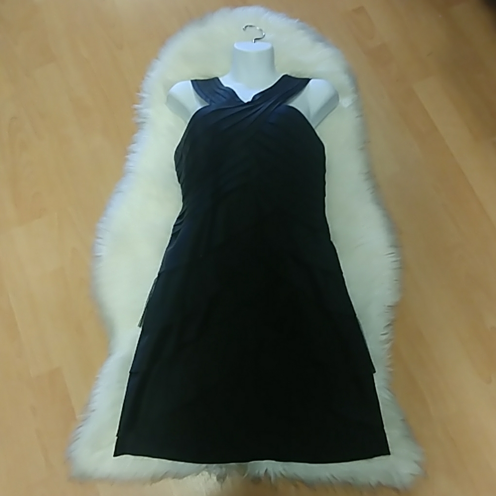 BCBGMAXAZRIA Sexy Pleated Black Cocktail Dress